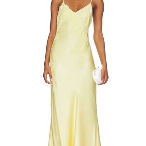 Avoco Lace Detail Midi Dress in Canary Yellow